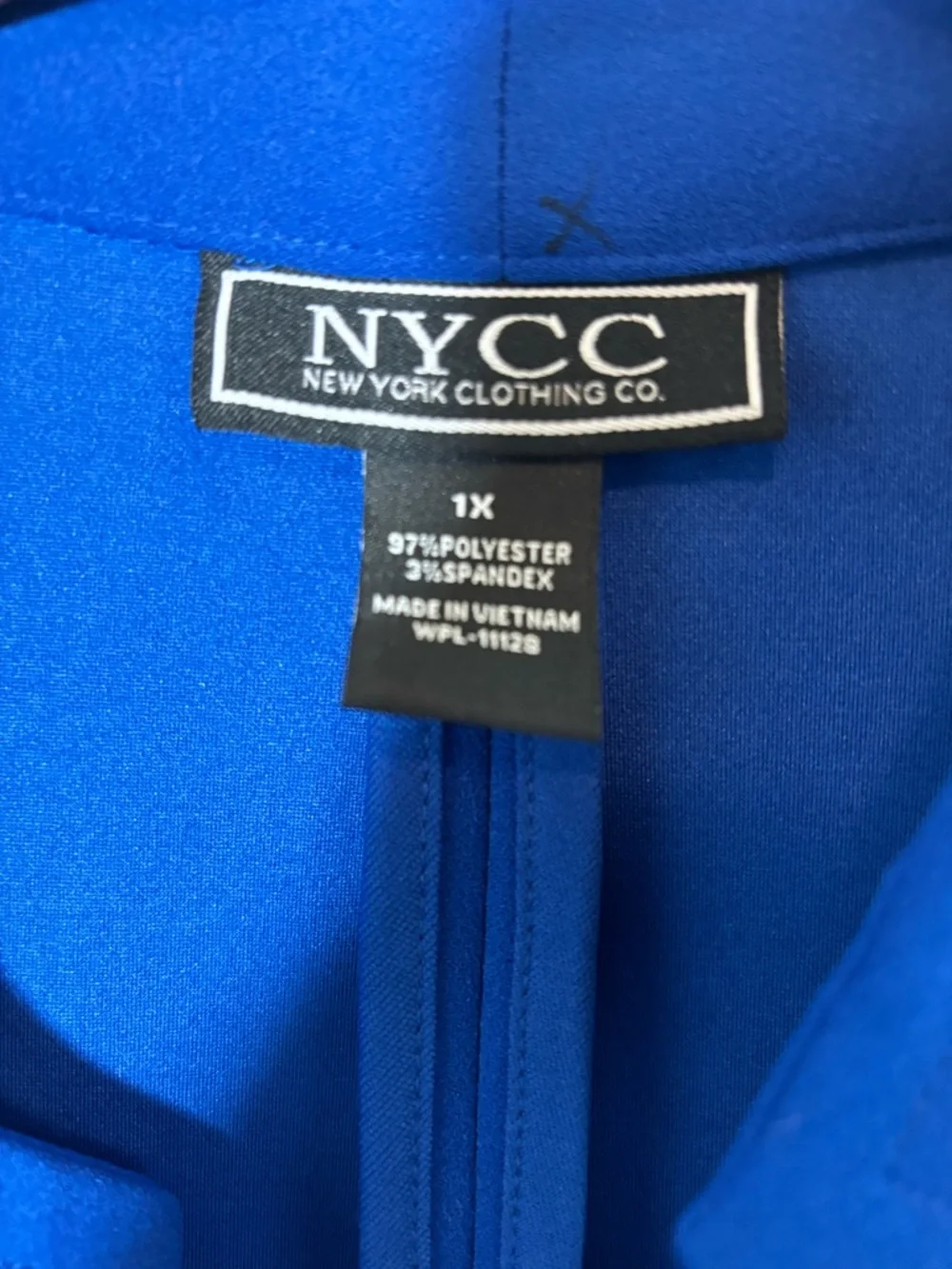 New York & Company Royal Blue Open Front 3/4 Sleeve Coat - Picture 3 of 3